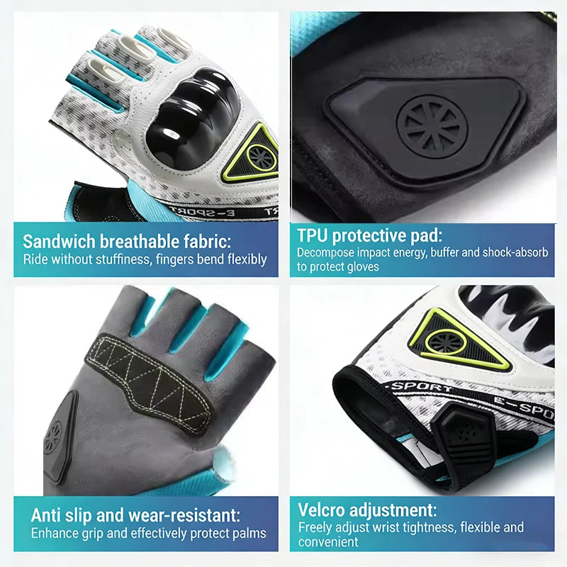 Motorcycle Protective Gloves for Unisex Breathable Anti Slip Touch Screen Gloves Outdoor Off-road Riding Wear-resistant Gloves