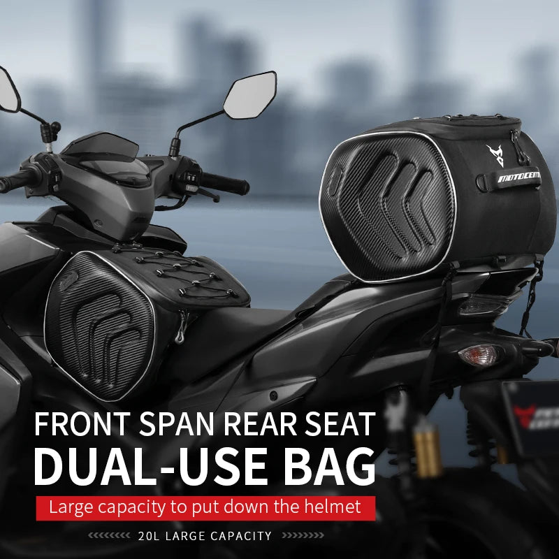 Waterproof Motorcycle Rear Seat Bag Travel Luggage Bag 30L Motorcycle Hard Shell Tail Bag Motor Riding Helmet Bag