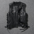 Harley Motorcycle Leather Vest Men's Sleeveless Riding Jacket Biker Vest Top Layer Cowhide Youth Casual Fashion Workwear Style