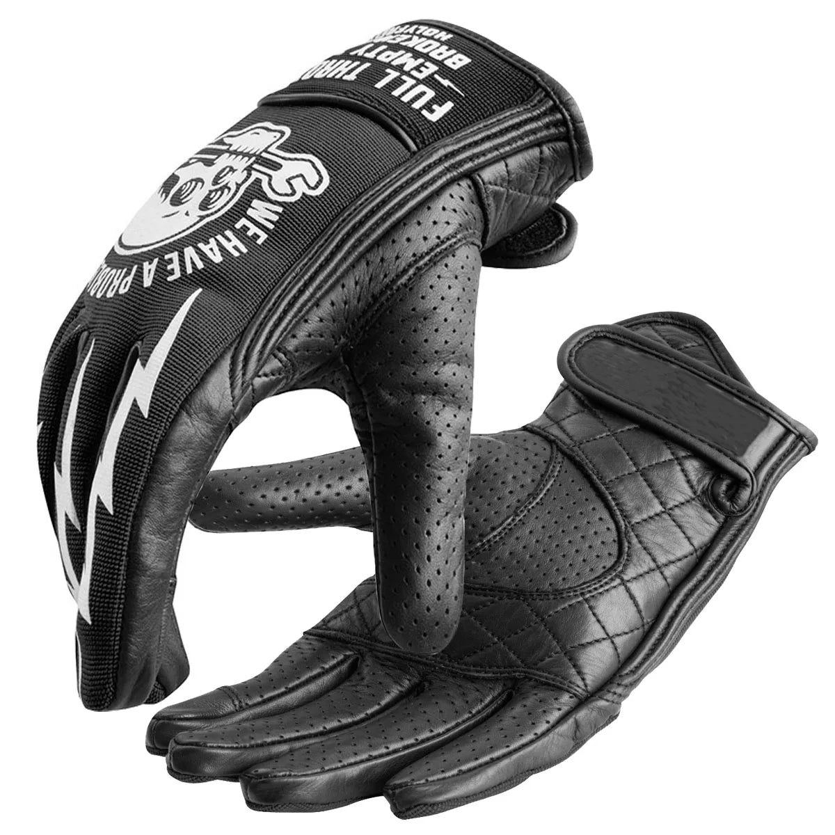 FUNTIMES Motorcycle Gloves Motorcycle Gloves Racing Long Hard Shell Leather Riding Gloves Thick Breathable Gloves
