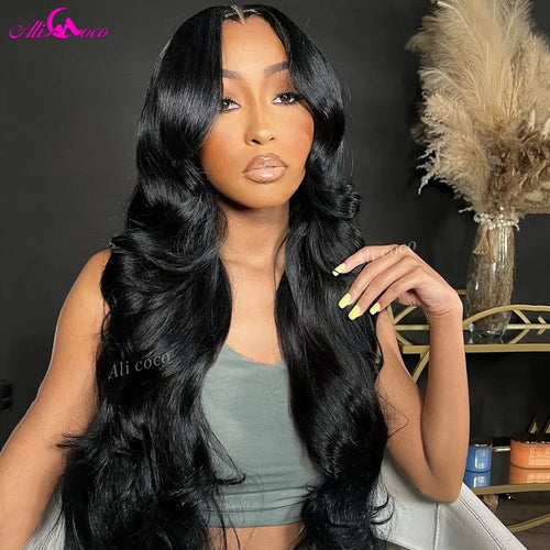 Ali Coco 36 38 Inches 250 Density Body Wave Wig 13x4 13x6 Transparent Lace Front Human Hair Wigs Pre Plucked For Women