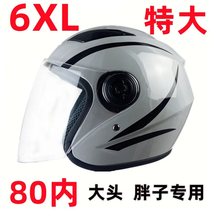 6XL Big Head Circumference 65cm Motorcycle Helmet  Big Head Helmet Autumn Winter Warm Helmet for Men Women casco moto