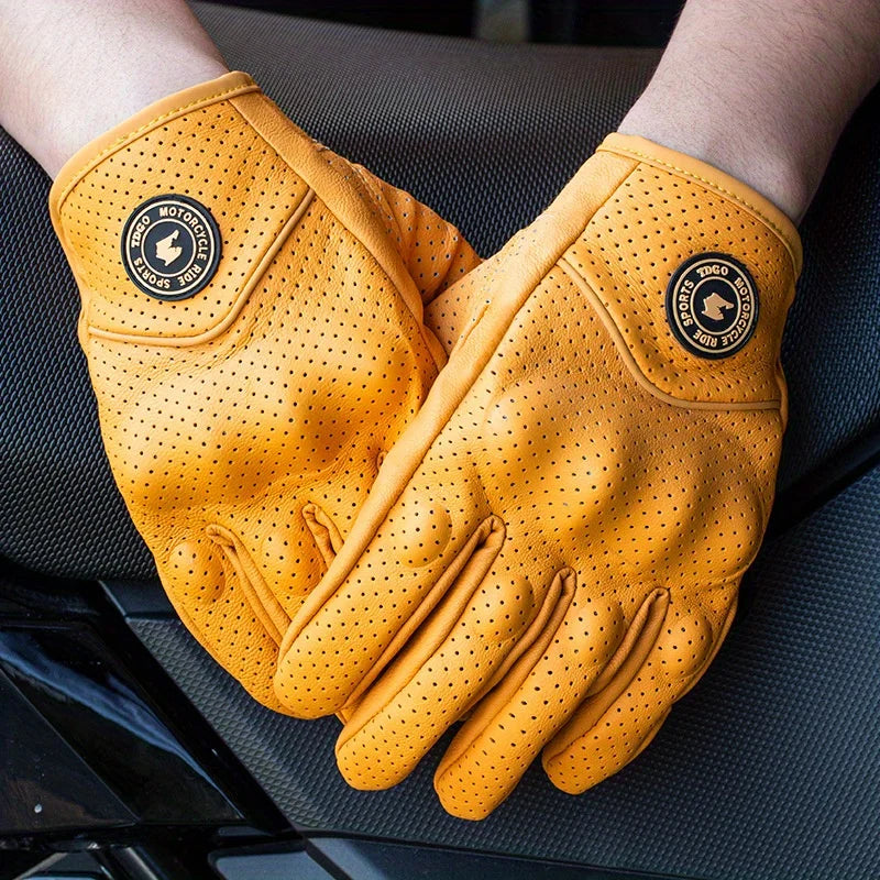 Motorcycle gloves windproof and waterproof leather men's riding gloves touch screen motorcycle off-road gloves winter