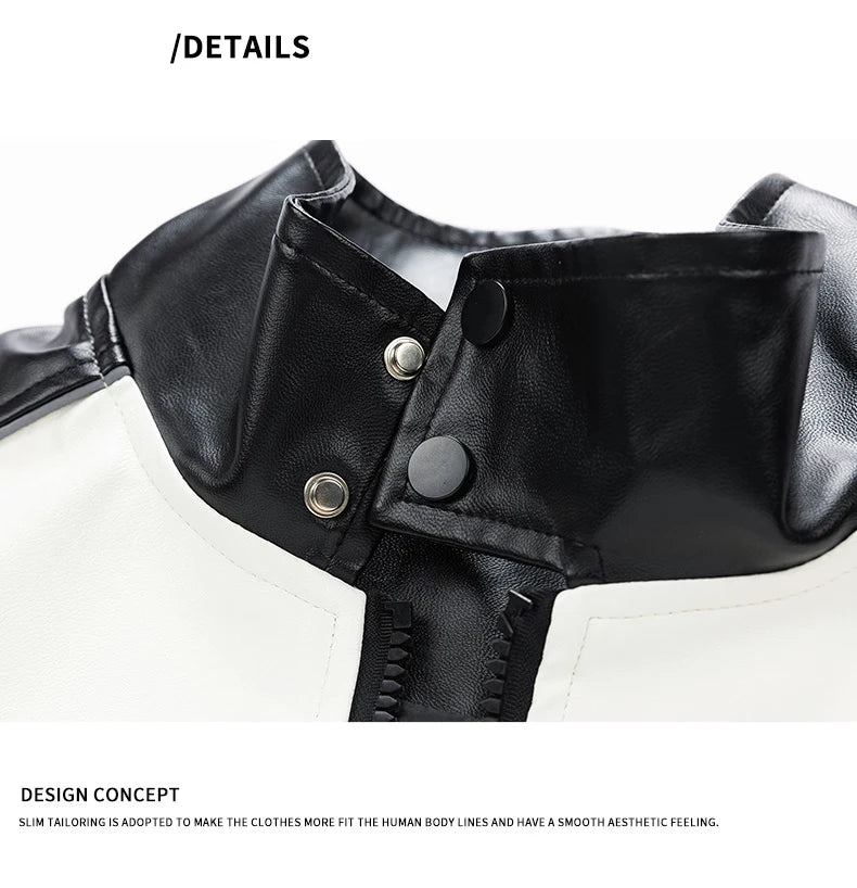 Leather Jacket Men Motocycle Faux Leather Coat PU Moto Bike Jackets Hip Hop High Street Fashion Pilot Men's Clothing Top