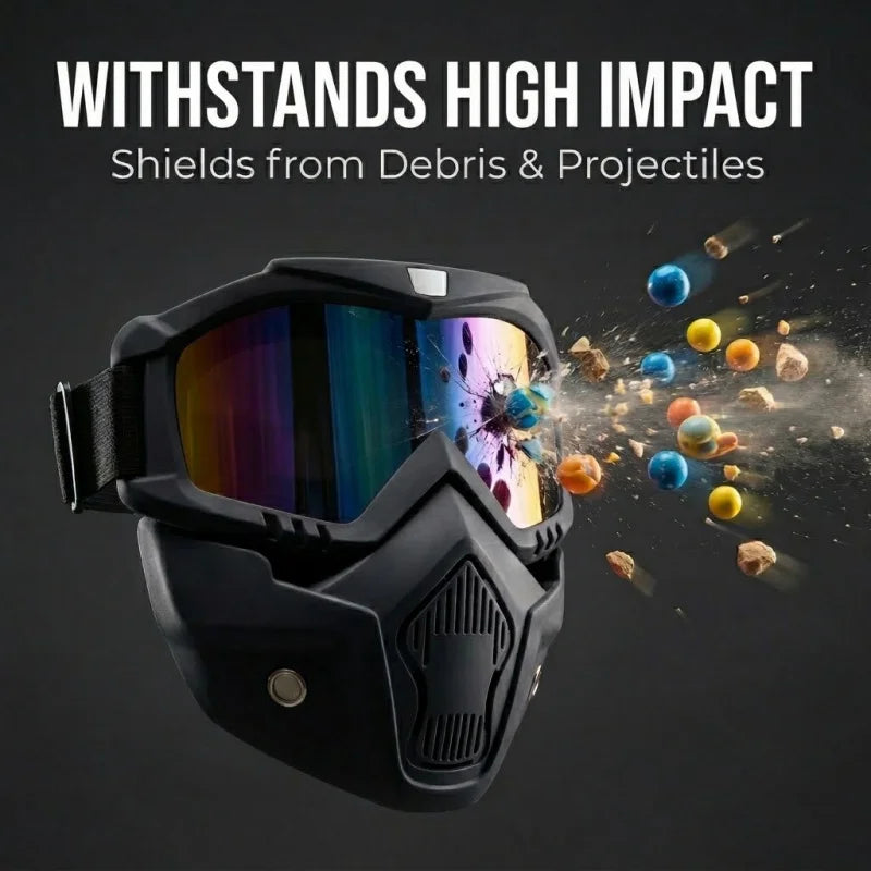 Cycling Dustproof Adjustable Motorcycle Goggles Breathable Full Face Protective Sunglasses Riding Outdoor Sport Windproof Mask