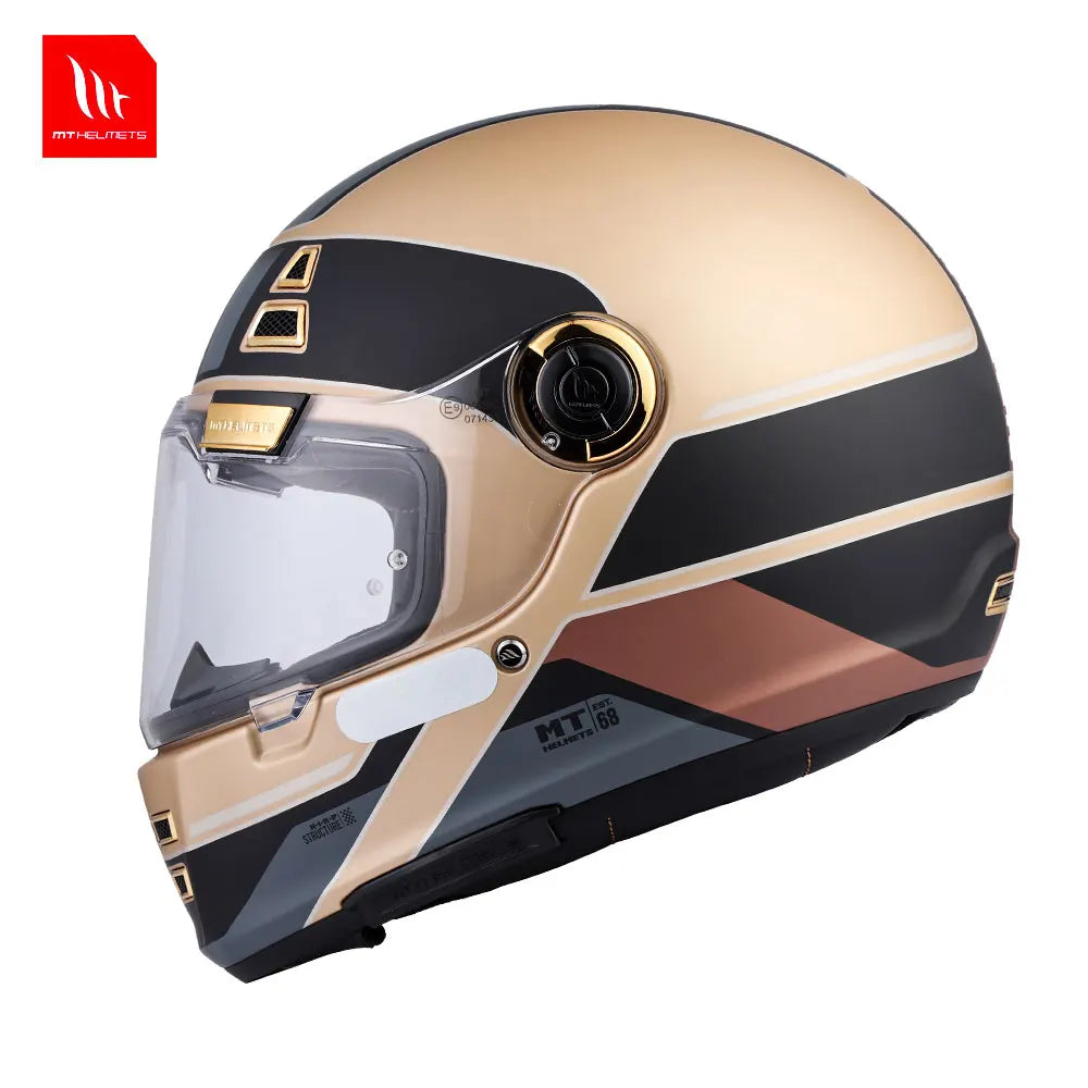 Full Face Helmet Motocross MT JARAMA Double D-ring Buckle Racing Motorcycle Helmets Gloss / Matt Anti-fog Retro V 32 Visor NEW