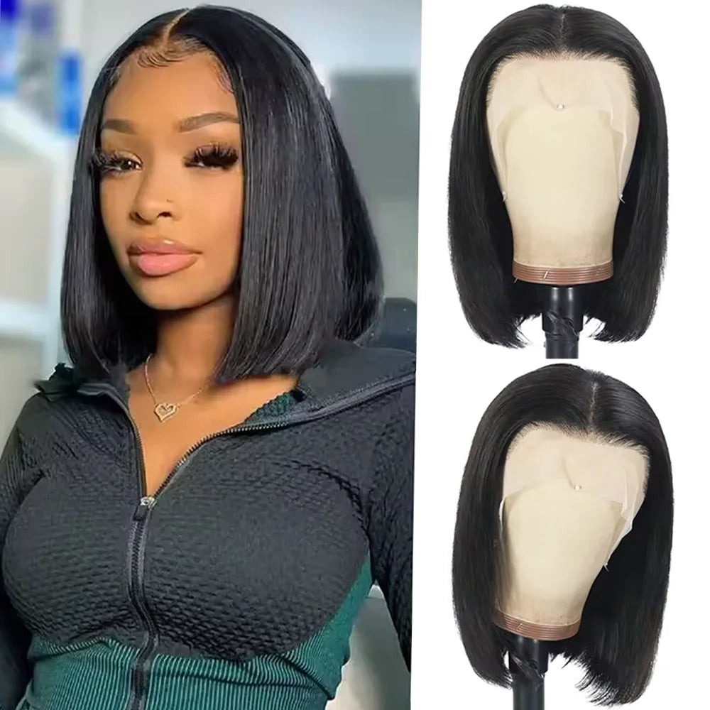 HD Lace Front Short Bob Wig Straight Bob Wig 13X4 Lace Front Human Hair Wigs For Black Women Brazilian Human Hair Wig Sale