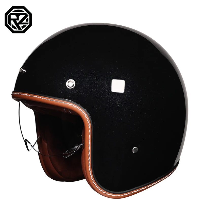 ORZ adult motorcycle helmet retro cruise 3/4 motorcycle half helmet with sun visor DOT approved