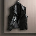 Spring Autumn New Fashion Trend Motorcycle Leather Vest Jacket Women's Suit Collar Sleeveless Coat Lady Short Zipper Jackets