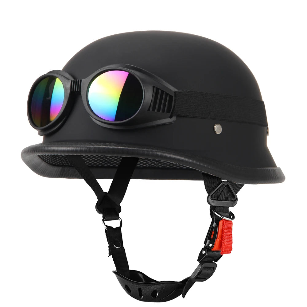 DOT Certification Motorcycle Half Helmet Vintage Fashion Motorbike Helmet Anti Fall And Sun Cap Moto Riding Safety Helmets S-2XL