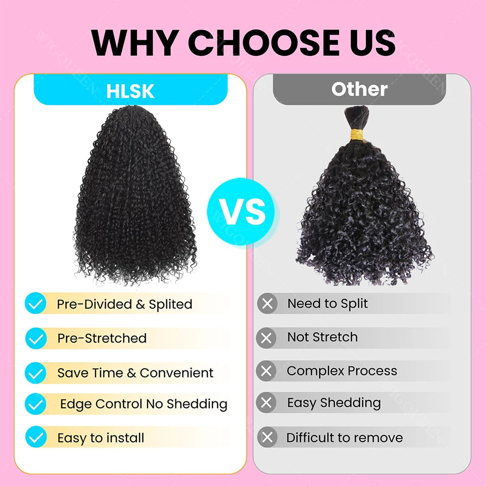 Small Spirals Curly 12A Human Crochet Hair Invisible Knot Pre looped Lightweight Soft Afro Tight Kinky Curly Crochet Human Hair