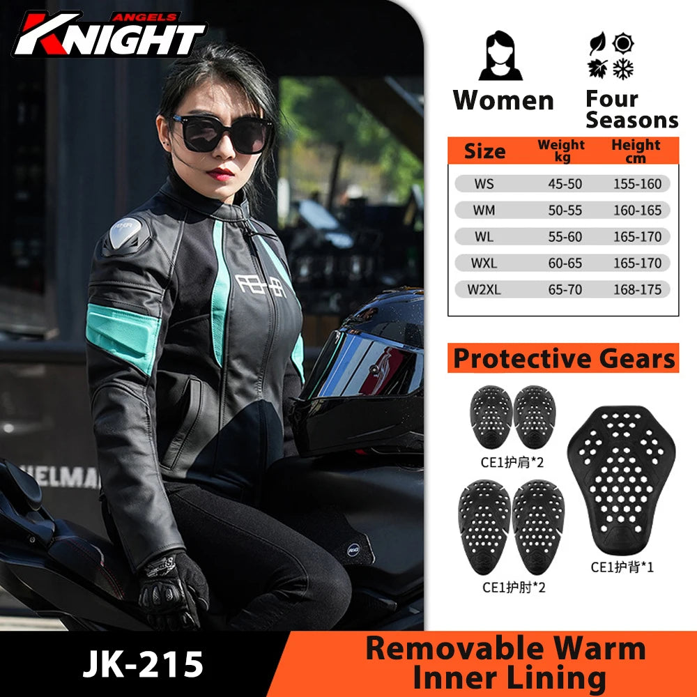 Motorcycle Riding Jacket Women Locomotive Thermal CE Protective Clothing Motorcross Racing Leather Jacket Four Seasons