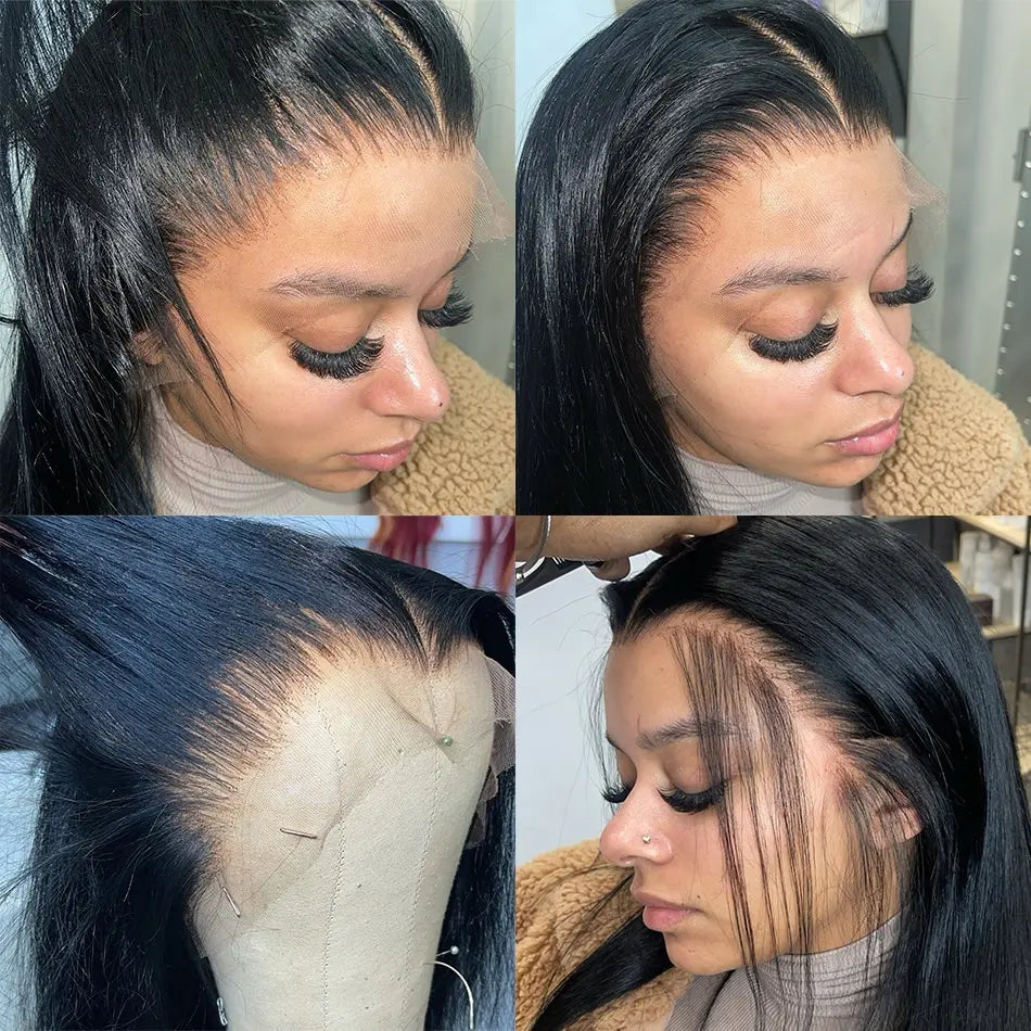 Bone Straight Human Hair Wigs 13X6 Hd Lace Frontal Wig 30 40 Inch Pre Plucked Brazilian 13X4 Lace Front Black Wigs For Women