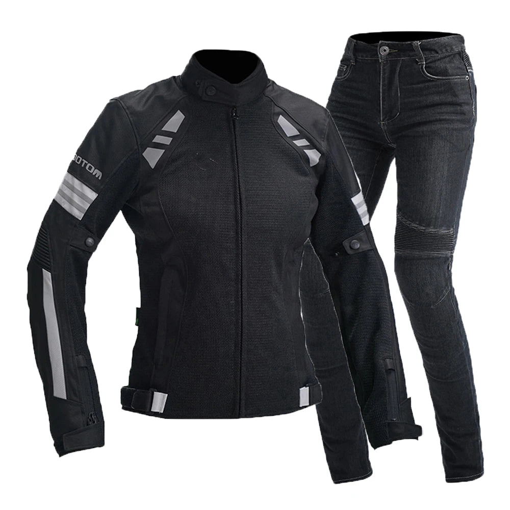 Motorcycle Suit Summer Chaqueta Moto Mujer Fall Prevention Motorcycle Clothes Wear Resistant Chamarra Motociclista Breathable Mo