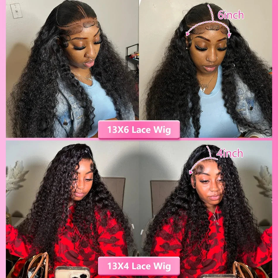 Water Wave 30 40inch 300 Density Lace Front 100% Human Hair Quality Wig Glueless 13x6 Hd Curly Deep Wave Frontal Wigs For Women
