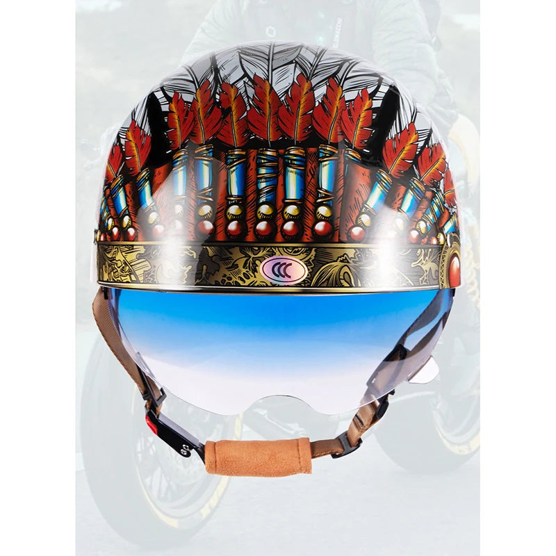 V Retro Half Scooter Helmet Baseball Cap Safety for Motorbike Harley Vintage Electric Cycling Motorcycle Classic Fashion Helmets
