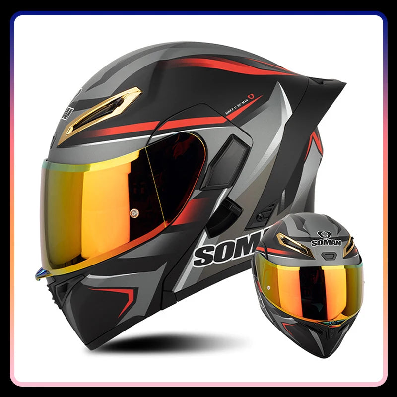 Men Women Motorcycle Helmets Full Face Helmet Colorful Dual Lens Flip Up Helmet DOT Approved Purple Modular Helm Casco Para Moto