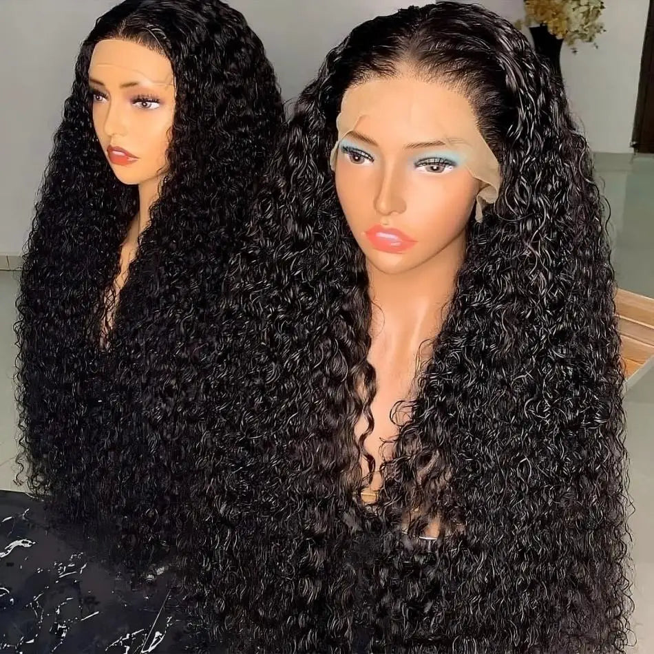 Curly Wig Human Hair 40 Inch Hd Lace Wig 13x6 Human Hair Deep Wave Frontal Wig Water Wave Lace Front Wig Brazilian Hair Wigs