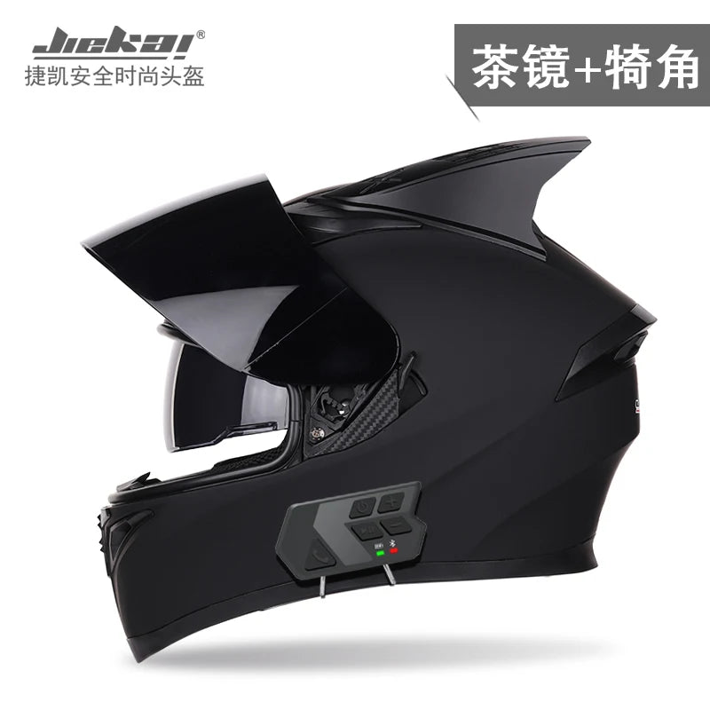 JieKai motorcycle helmet motocross full helmet with Bluetooth earphones for men women all season casco moto cascos para moto