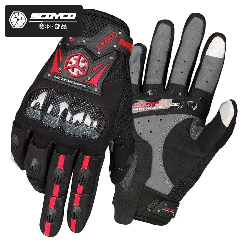 Scoyco MC20 Motorcycle Gloves Carbon Fiber Accessories Breathable Moto gear Cycling Climbing Racing Riding Glove For Men & Women