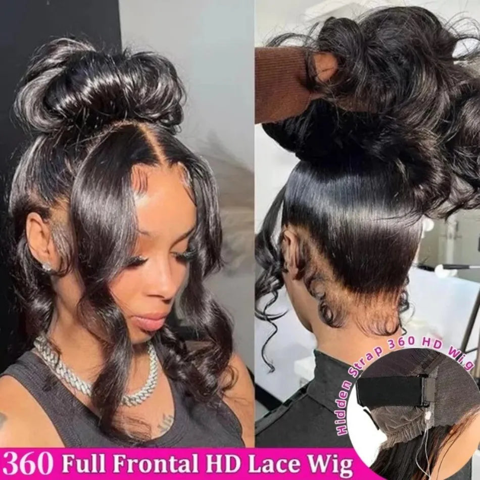 360 Full Lace Wig Human Hair Pre Plucked Hd Straight Human Hair Wigs 100% 220 Density 360 Lace Front Wigs Invisible Drawstring
