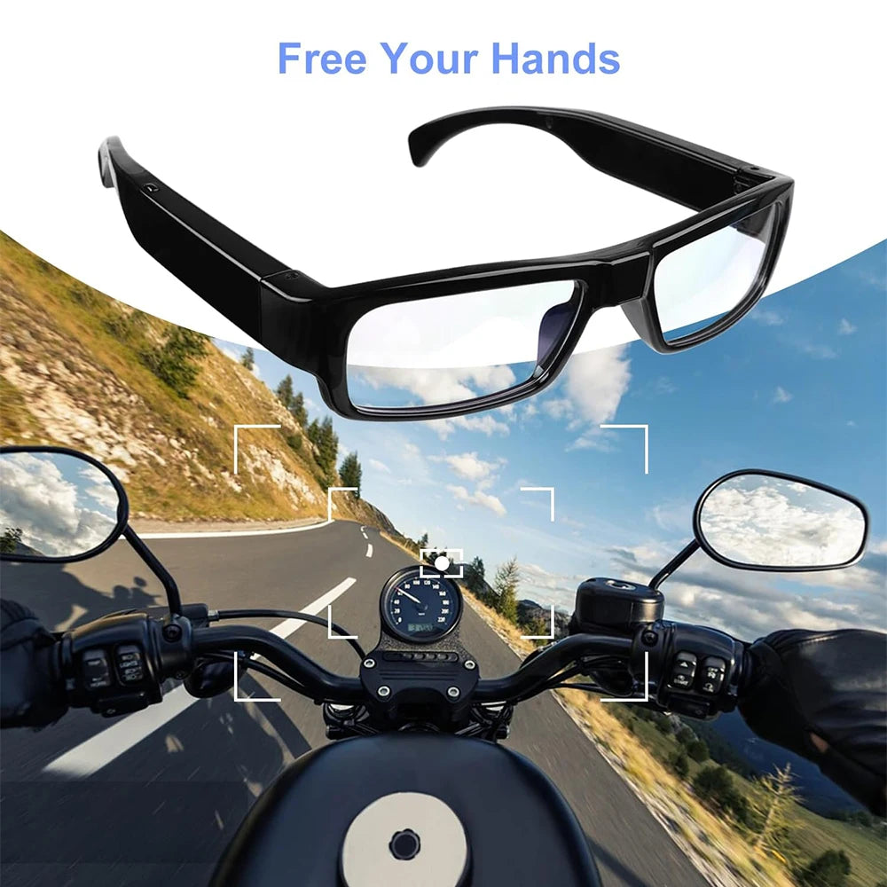 Wearable 1080P HD Glasses Portable Outdoor Sports Eye Glasses for Cycling Hiking Climbing and Traveling Motorcycle Riding﻿