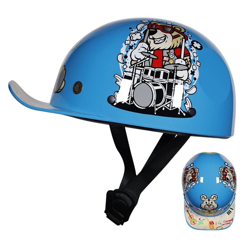 ORZ Children's Vintage Duck Tongue Baseball cap Helmet Skateboard Bike Half Helmet Electric Motorcycle Safety Helmet