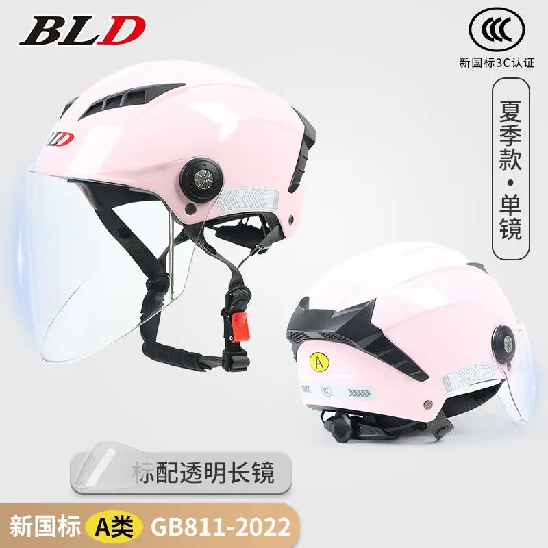 BLD Electric Vehicle Helmet Women's Summer Sunscreen Motorcycle Half Helmet Men's Four Seasons Safety Helmet casco moto