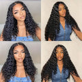 250% Density Virgin Human Hair Deep Curly 13x4 HD Transparent Lace Frontal Wig Brazilian Deep Wave Wig