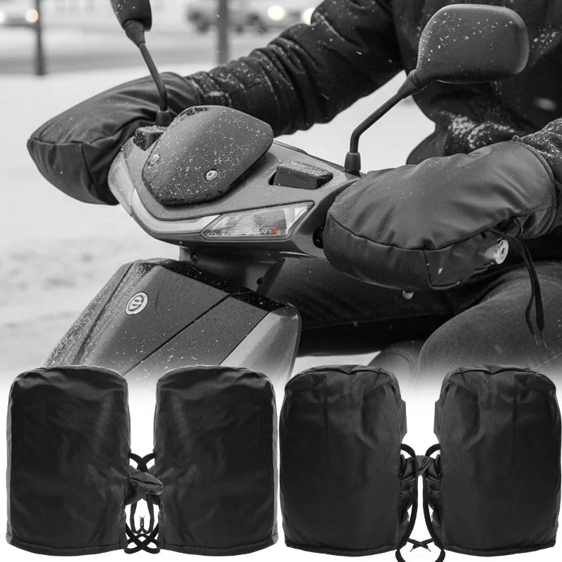 Motorcycle Windproof Waterproof Hand Cover Bicycle Handlebar Covers Warm Gloves Winter Riding Warm Handlebar Covers 2pcs/set
