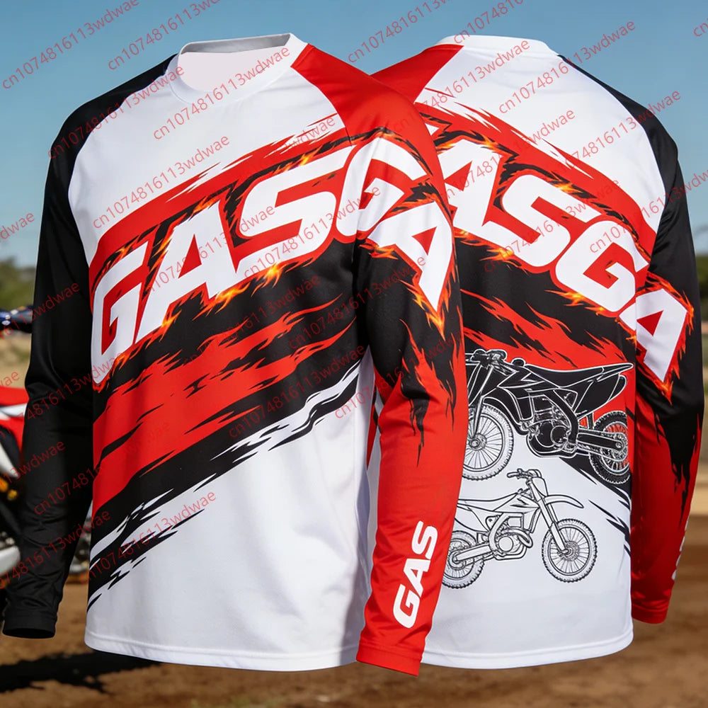 GASGAS Motocross Jersey Men Long Sleeve Breathable Racing Shirt Motorcycle Gear Off-Road MX Apparel Quick-drying cycling suit