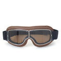 Motorcycle Helmet Glasses–Retro Windproof Sunglasses with Leather Frame–Lightweight Foldable&Universal Fit–Perfect for riding