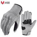 Retro Motorcycle Leather Gloves Perforated Summer Breathable Touch Screen Motobike Cycling Accessories Full Finger Protective