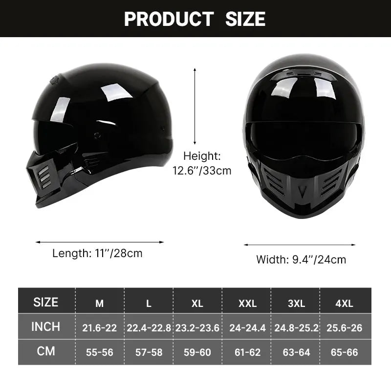 Scorpion Motorcycle Helmets ABS Retro Combination Full Face Helmet Built-in Lens Four Seasons Adult Men Women DOT Approved Moped