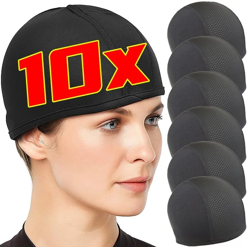 Helmet Inner Cooling Cap Sweat Wicking Skull Cap Under Helmet Beanie for Motorcycle Riding Outdoor Sports Breathable Headwear