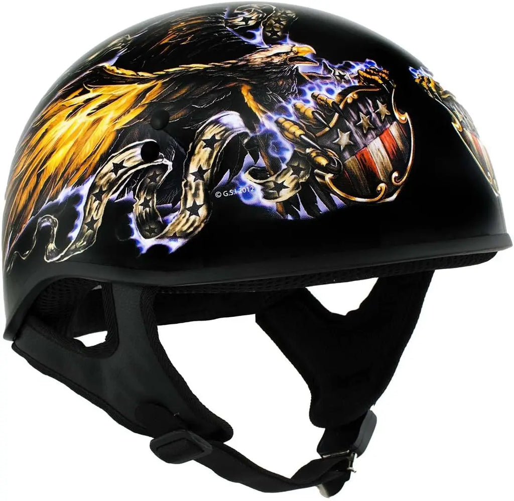 Advanced Motorcycle DOT Skull Cap Classic Half Helmets Biker HLD HLT