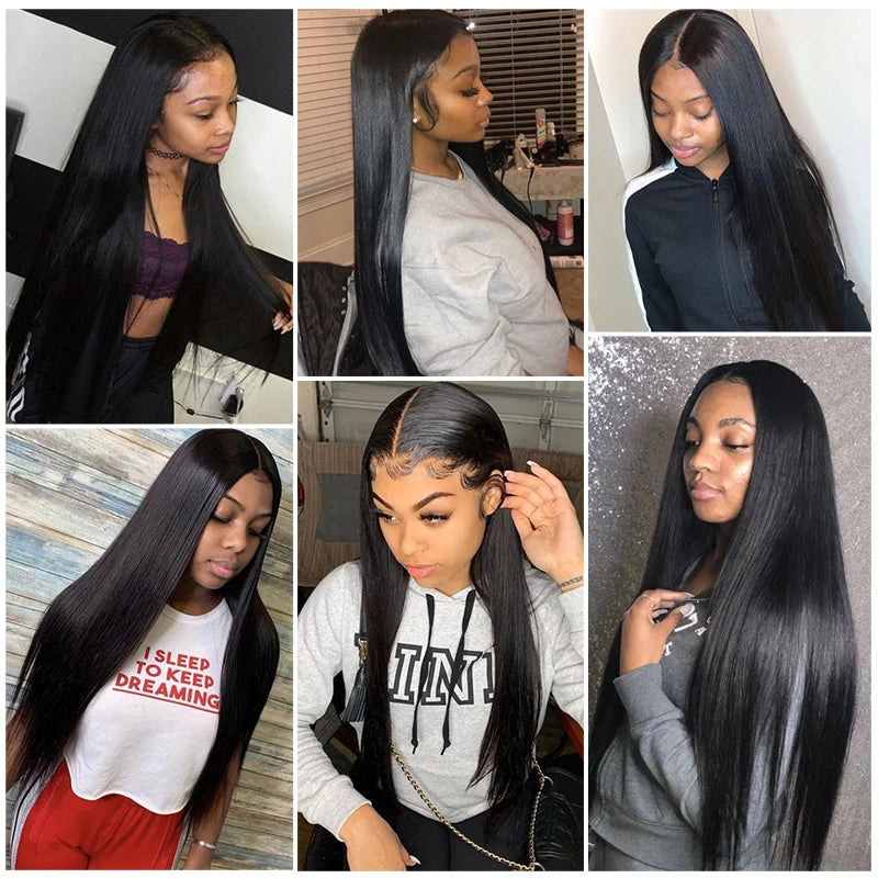 Glueless 4x4 Lace Closure Wigs Pre Cut Glueless Straight Lace Closure Wigs Ready To wear Straight Human Hair Wigs Pre Plucked