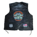 Motorbike Embroidered Men Leather Vest Punk Sleeveless Jacket Motorcycle Riding Biker Waistcoat Men's Clothing Black Streetwear