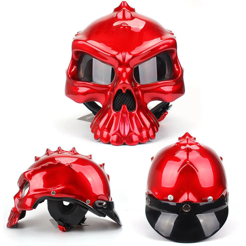 Fashion For Harley Motorcycle Double-sided Wearable Skull Helmet High-quality ABS Half Helmet Personality Four Seasons Universal