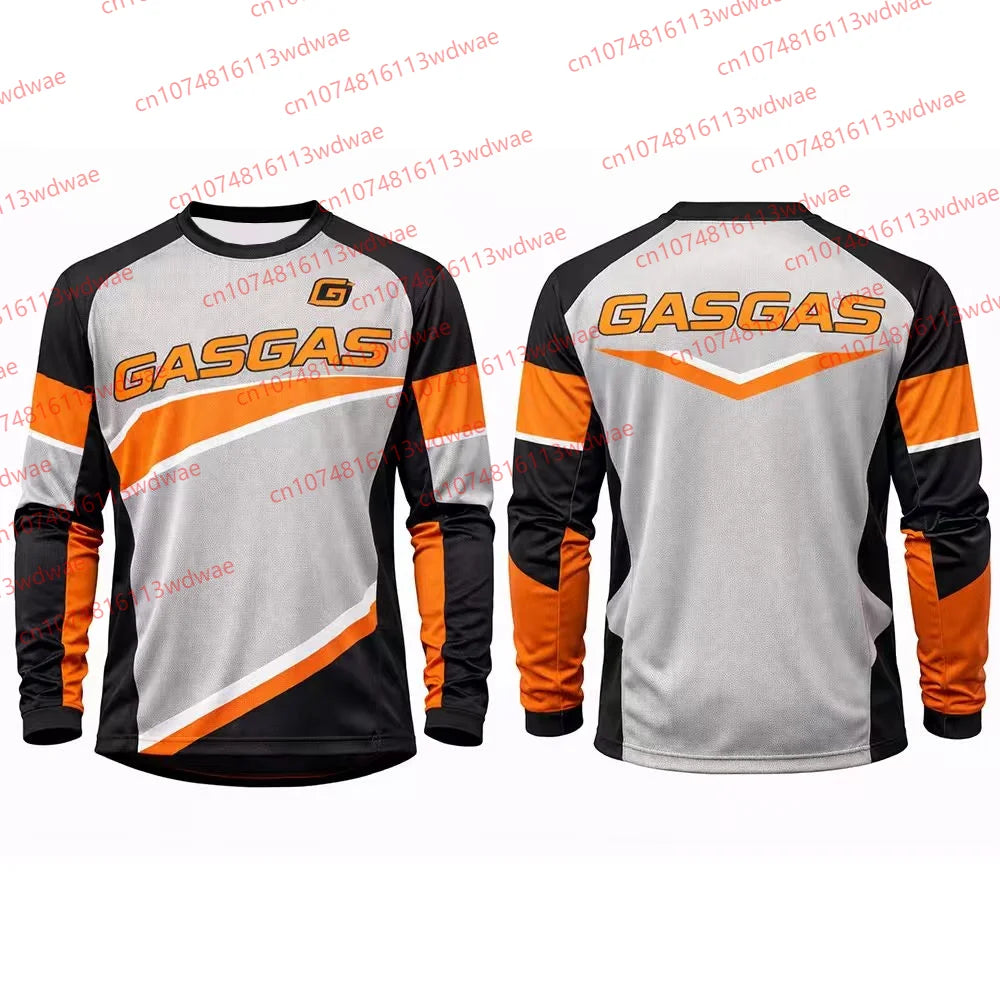 GASGAS Motocross Jersey Men Long Sleeve Racing Shirt Yellow Black Motorcycle Gear Off-Road MX Apparel Quick-drying cycling suit