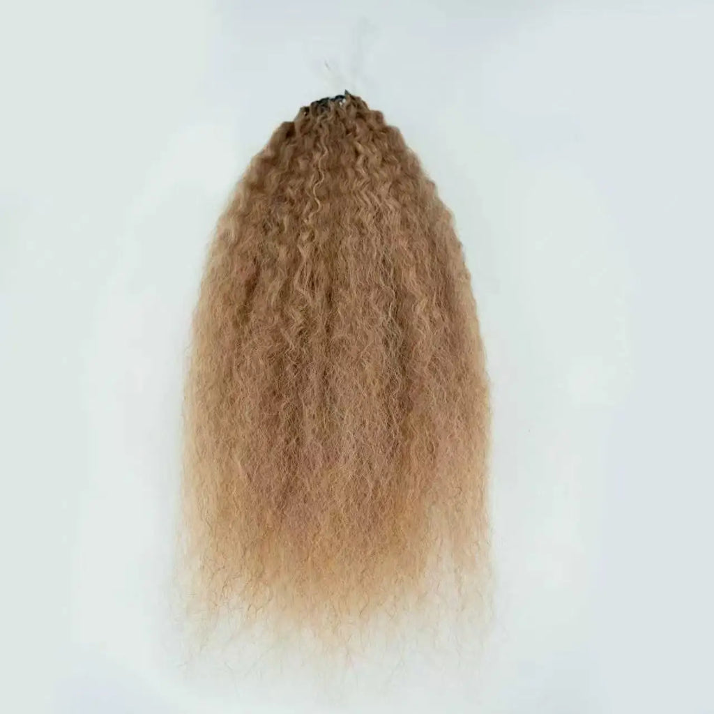 12A Honey Blonde Kinky Straight Crochet Human Hair #27 Pre-Separated Knotless Yaki Straight Feather Crochet Braids Extensions