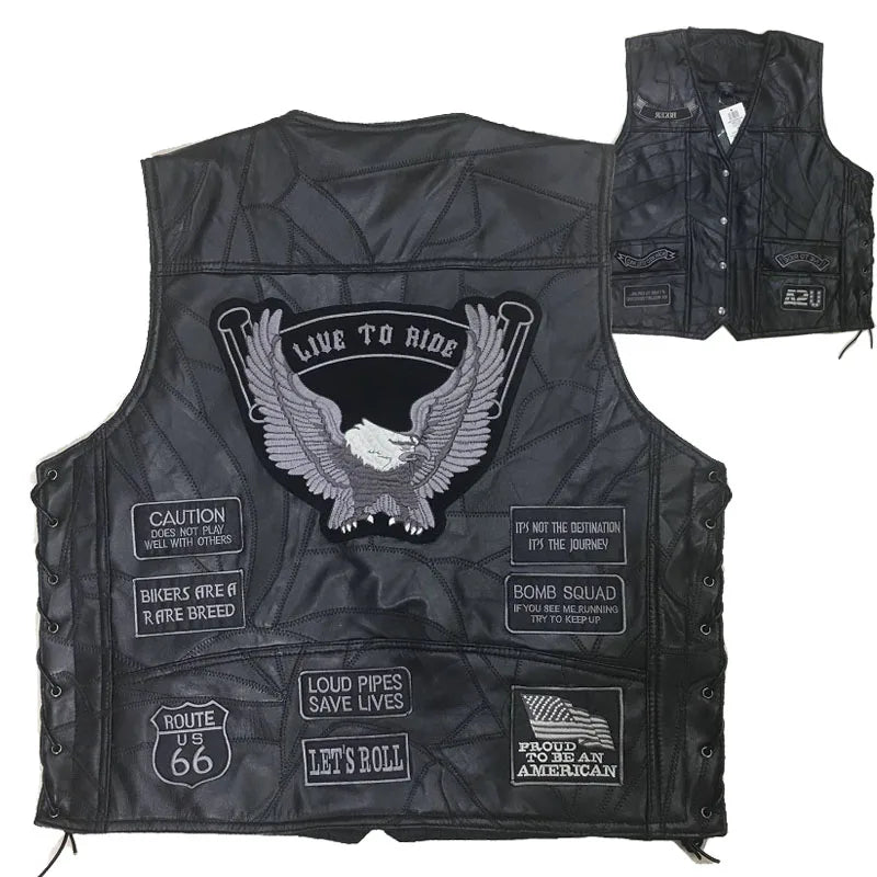 New Motorcycle Jacket Mens Sheepskin Leather Vest Biker Chaqueta Verano Moto Hombre Veste Jaqueta Motoqueiro Giacca Giacca Moto