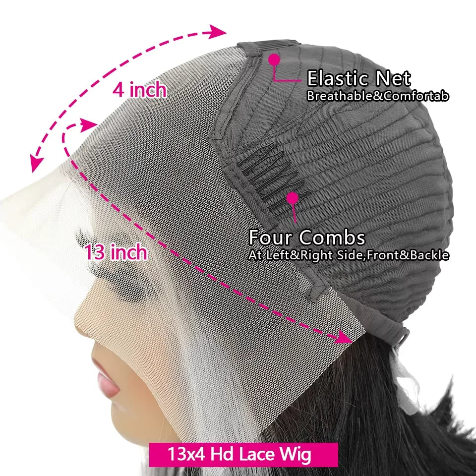 40 Inch 5x5 Glueless closure 250 Density Body Wave Human Hair Wig Black13x4 13x6 HD Lace Natural Front Wig Pre Plucked