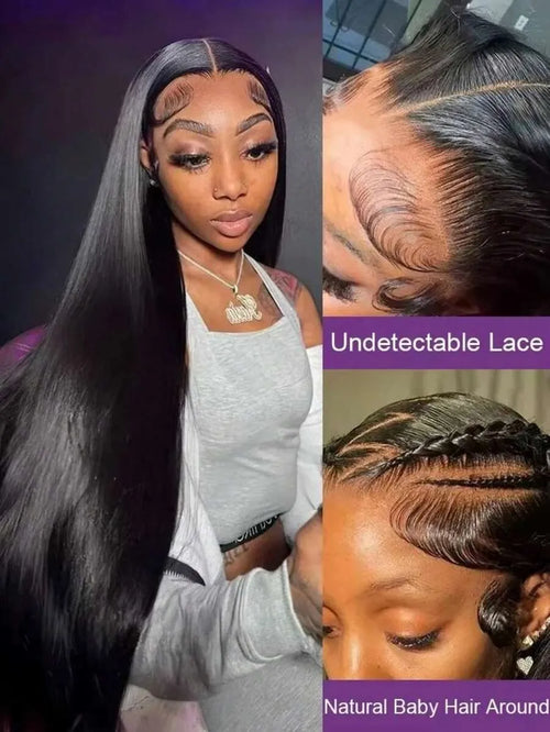 40 42Inch Human Hair Wigs Straight 13x4 13x6 Hd Transparent Lace Front Wigs Silky Straight Human Hair Pre Plucked With Baby Hair
