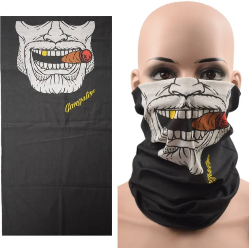 Multifunctional Unisex Windproof Skull Bandana for Motorcycle Riding, Skiing, and Parties.