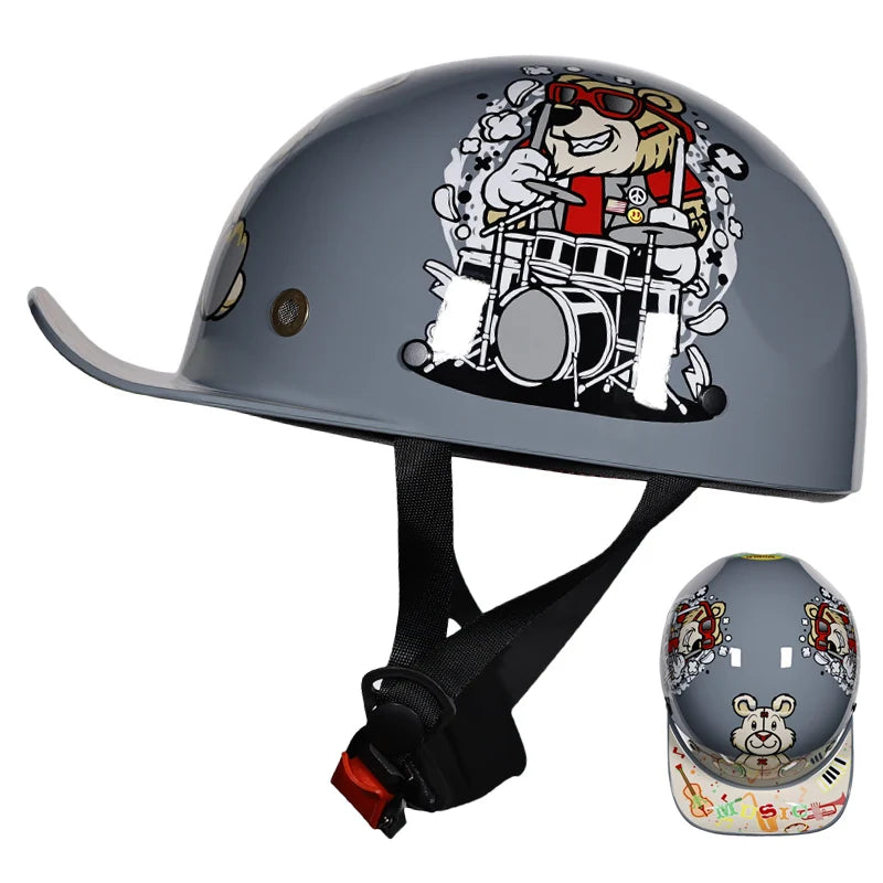 ORZ Children's Vintage Duck Tongue Baseball cap Helmet Skateboard Bike Half Helmet Electric Motorcycle Safety Helmet