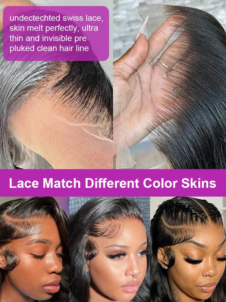 40 50 Inch 13x4 13x6 Body Wave HD Lace Frontal Human Hair Wigs For Women 7x5 Glueless Hd Lace Front Wig PrePlucked 300% Density