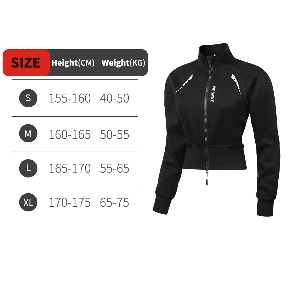 WOSAWE Winter Women Motorcycle Jacket Women Motorbike Riding Coat With Soft Pads Casual Moto Riding Clothes