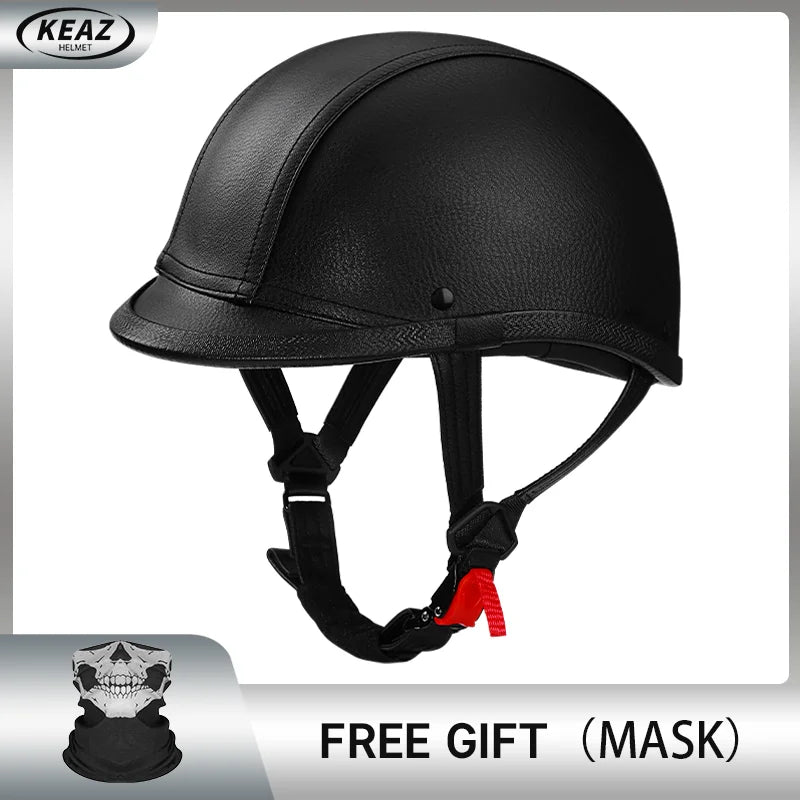 Newest Vintage Grey Motorcycle Helmet Motorcycle Ladle helmet Cruise Vintage Half Helmet German Leather Helmet Pedal Safety DOT