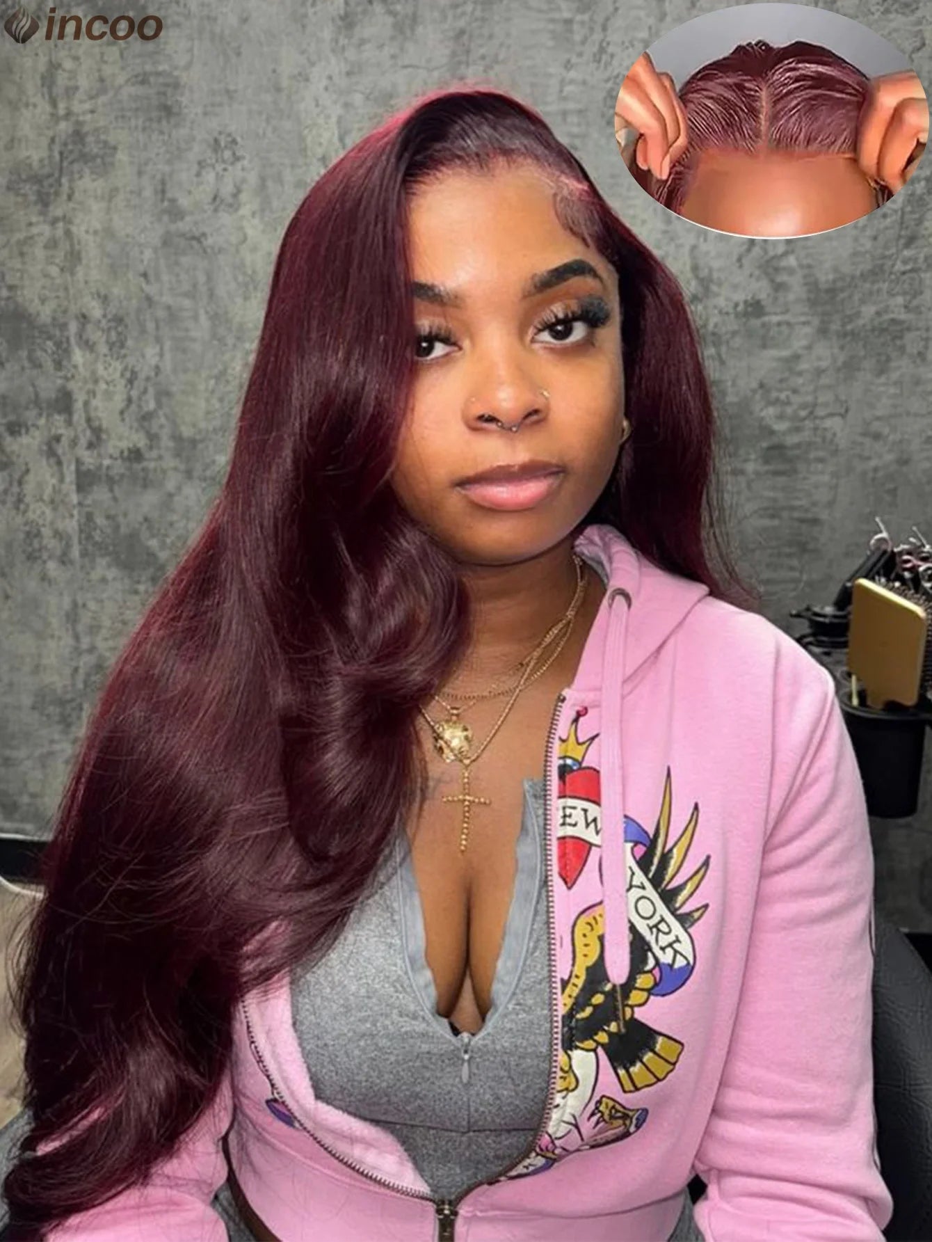 Burgundy Pre Cut Lace Body Wave Wig Glueless Lace Frontal Wig Human Hair Wigs Ginger Blonde Ready To Go 9X6 Lace Wig Pre Plucked
